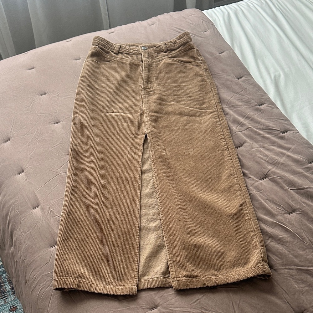 Tan Corduroy Women's Skirt